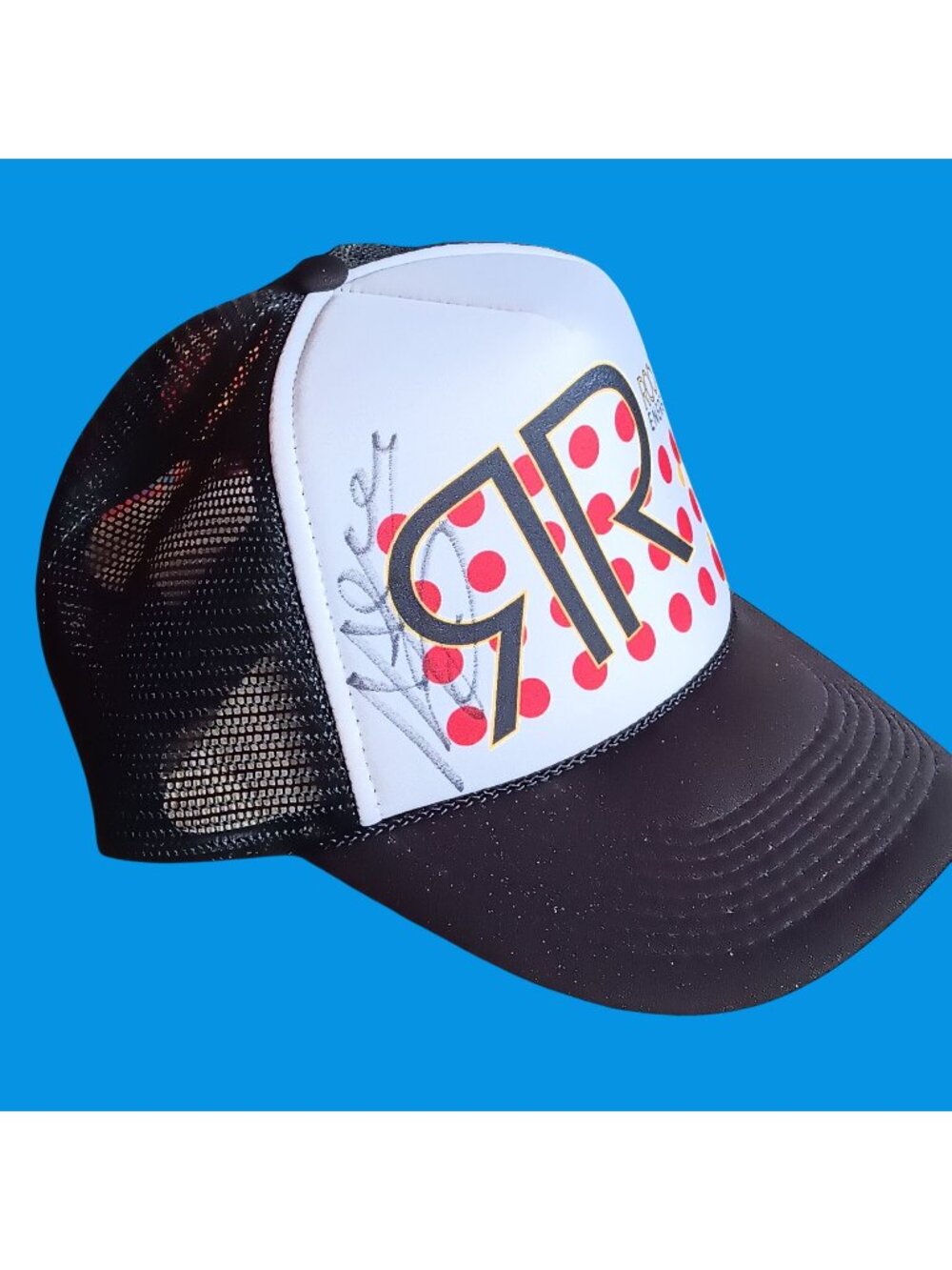 Rockstar Energy Drink Trucker Hat Black & White Autographed Vintage Nwt New